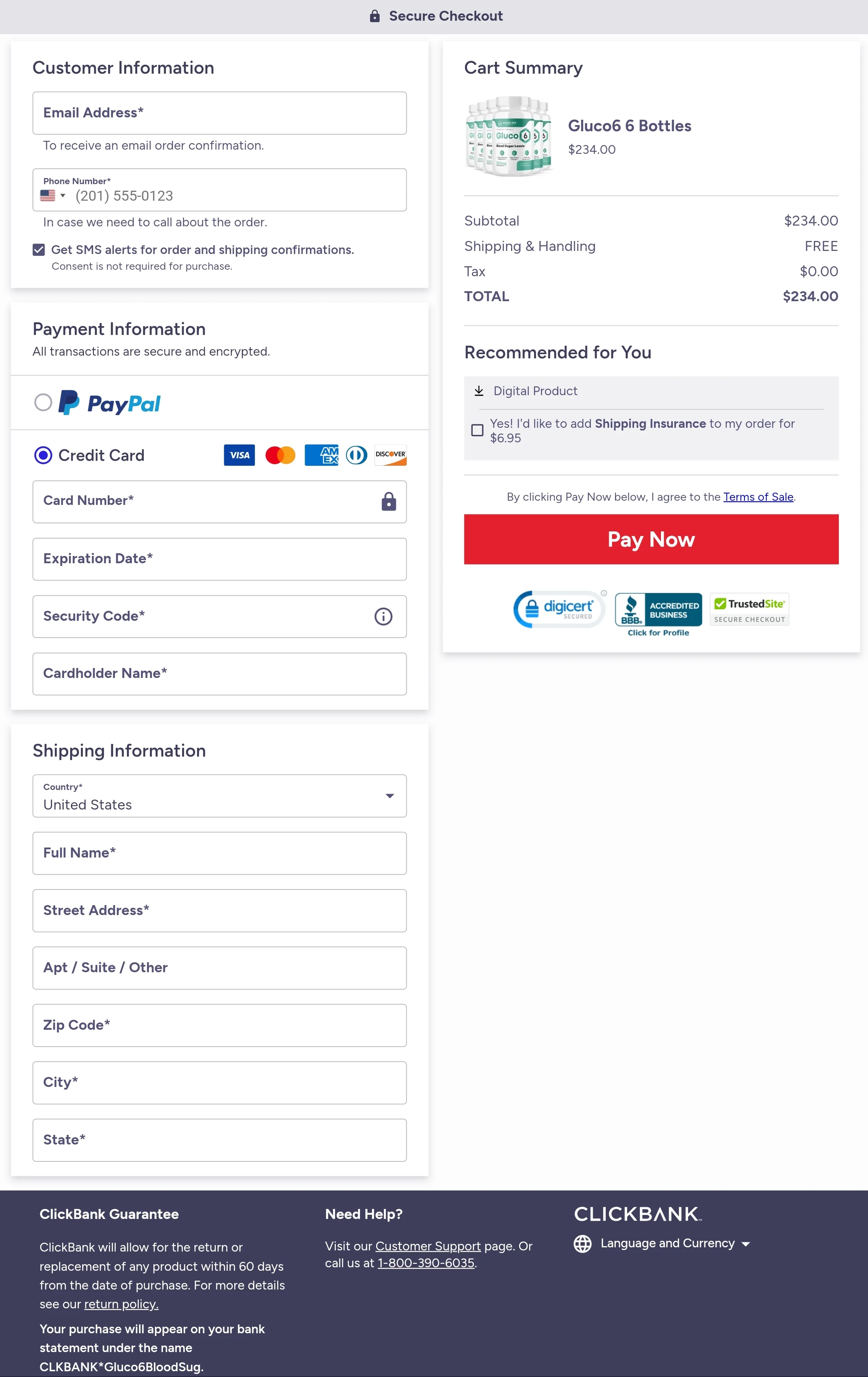 GlucoFlux order form